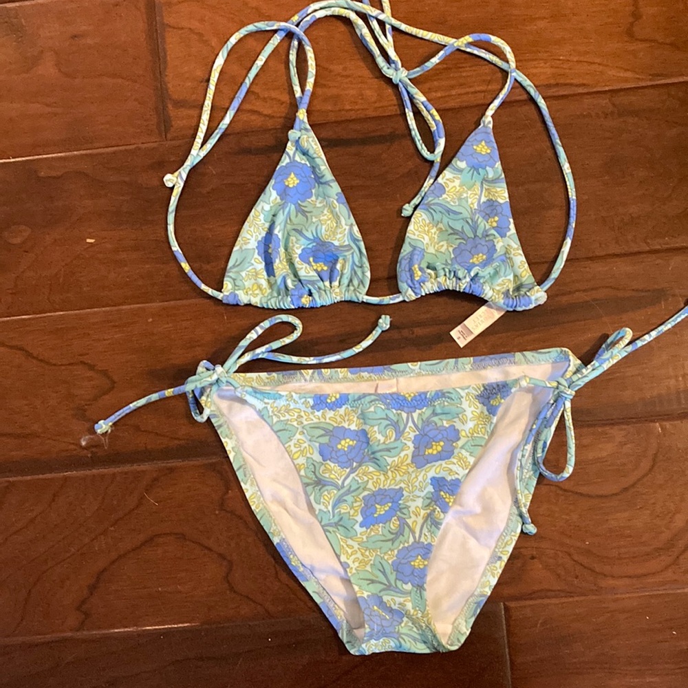 Victorias secret paisley blue bikini, size small